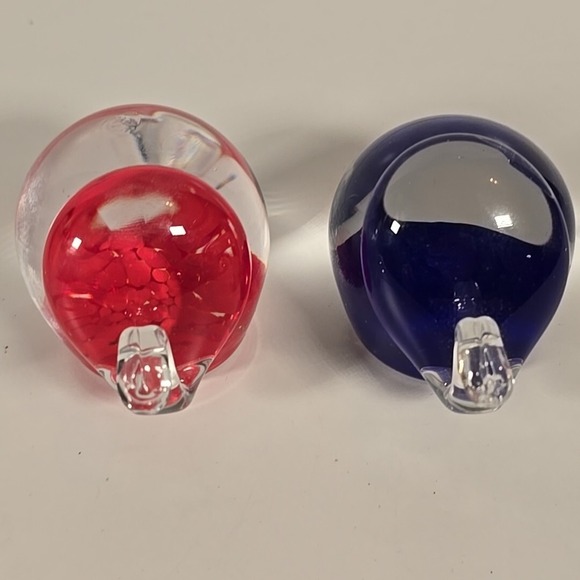 Set Of 2 Czech Republic Art Glass Elephants Paper Weights - Picture 3 of 7